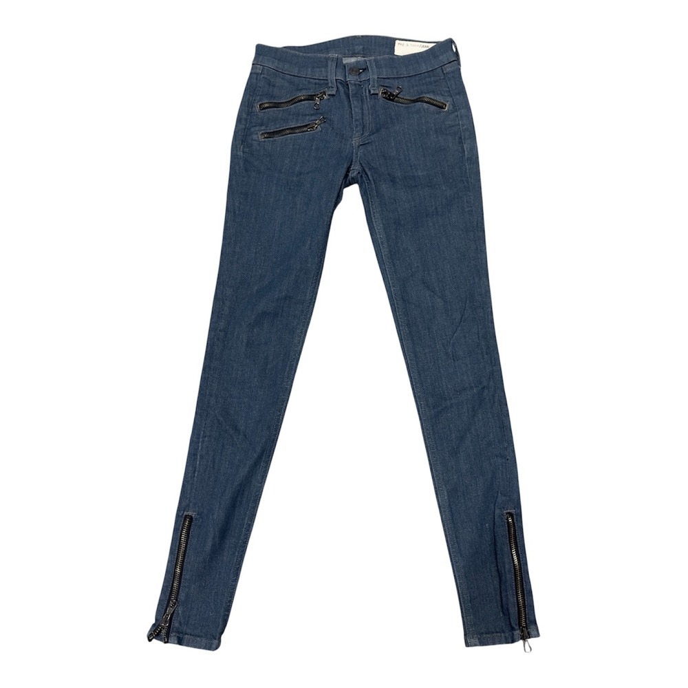 Rag & Bone Aliso Skinny Jeans Blue Zipper Ankle‎ W1520C933 Womens 24